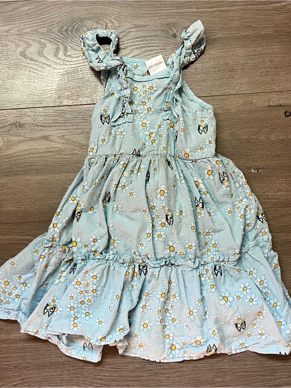 Target Light Blue Daisy Tiered Dress with Yellow Accents